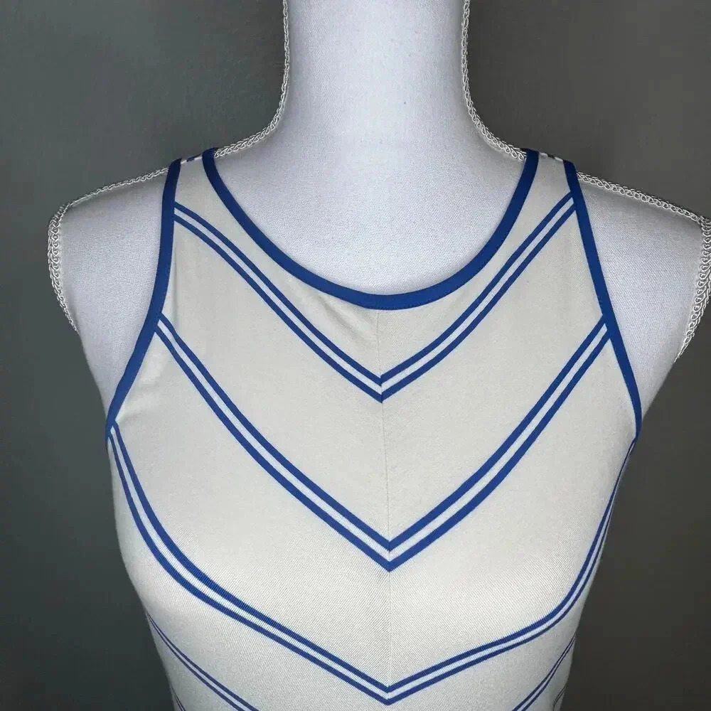 Ann Tayor NWT Blue and white halter maxi sundress size S - Picture 2 of 13
